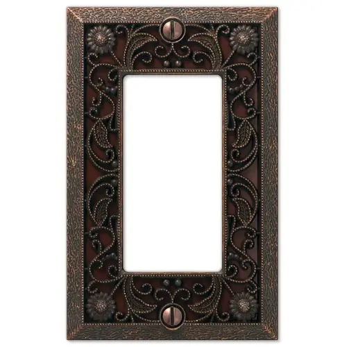 Amerelle 65RDB-XCP24 Wallplate, 4-1/2 in L, 2-13/16 in W, 1 -Gang, Metal, Bronze - pack of 24