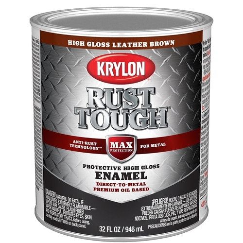 Rust Tough Enamel, Gloss, Leather Brown, 1 qt