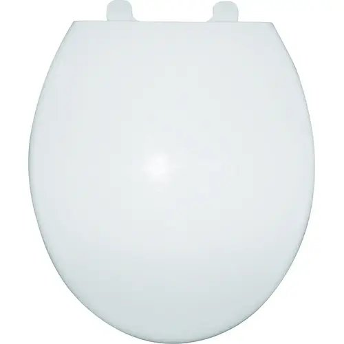 Toilet Seat, Round, Polypropylene, White, Plastic Hinge