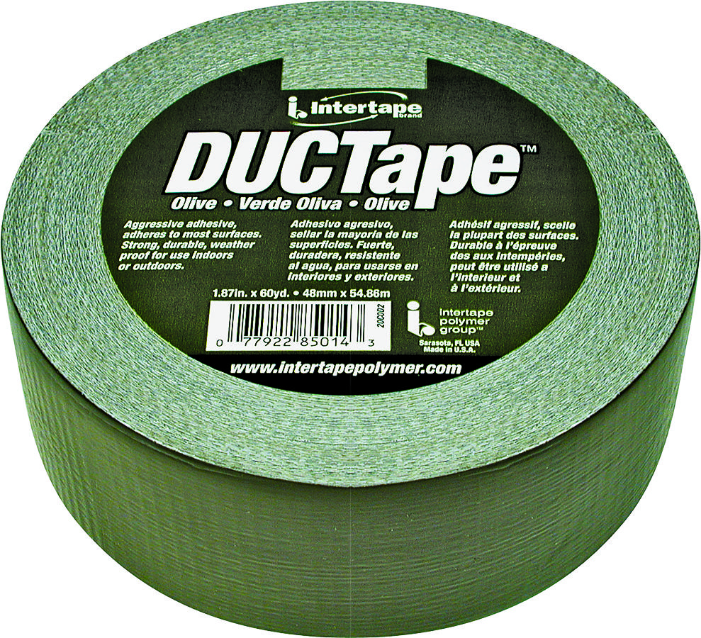 IPG 20C-OD2 Duct Tape, 60 yd L, 1.88 in W, Polyethylene-Coated Cloth Backing, Olive Drab