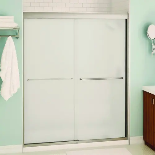 MAAX 135665-900-305-00 Aura Shower Door, Clear Glass, Tempered Glass, Semi Frame, 2-Panel, Glass, 1/4 in Glass