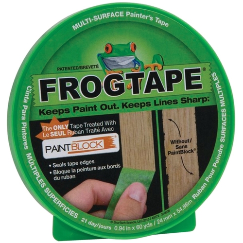 FrogTape 1408360 Painting Tape, 60 yd L, 0.94 in W, Green
