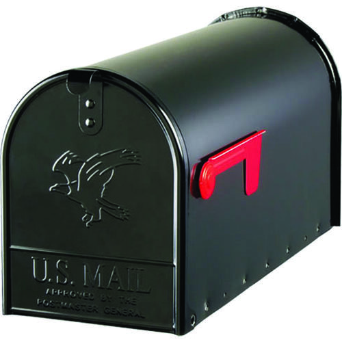 Elite Series E1600B00 Mailbox, 1475 cu-in Capacity, Galvanized Steel, Powder-Coated, 8.7 in W, Black