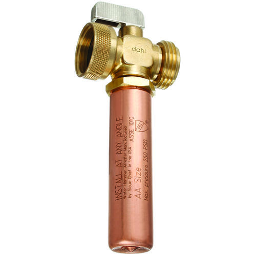 Dahl Brothers 521-04-04F-14WHA Hammer Arrester Valve, 1/2 in Connection, Male Hose x Female Swivel Hose, 250 psi Pressure