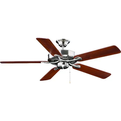 Ceiling Fan, 5-Blade, Dark Walnut Blade, 52 in Sweep, MDF Blade, 3-Speed