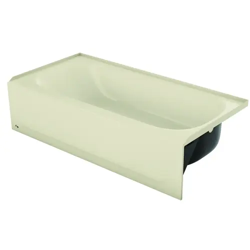 Aloha 011-4364-06/2364 Bathtub, 60 in L, 30 in W, 14-1/4 in H, Porcelain/Steel, Bone, Rectangular