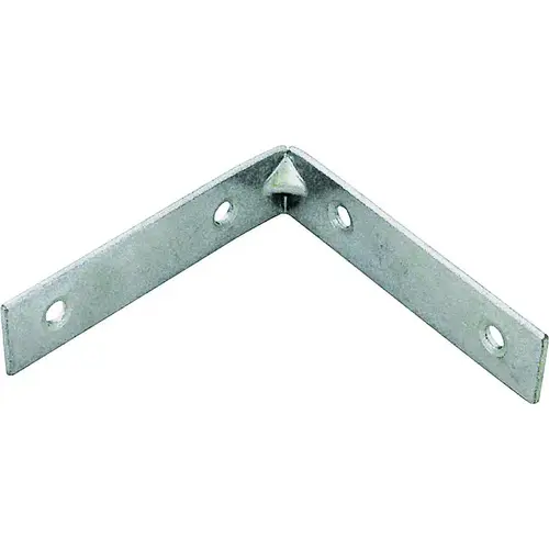 Corner Brace, 4 in L, 4 in W, 7/8 in H, Steel, Zinc-Plated, 3.1 mm Thick Material - pack of 4