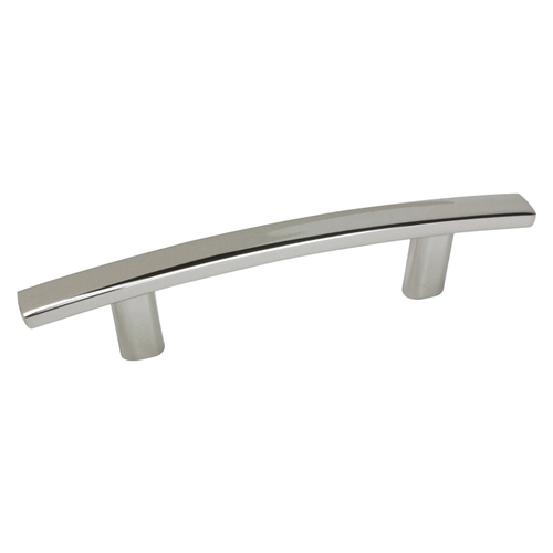 Drawer Pull, 5-5/16 in L Handle, 1-1/16 in Projection, Metal, Polished Nickel Gray