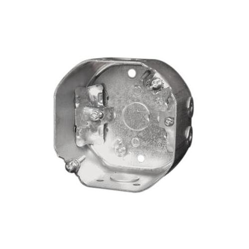 Octagonal Box, 4 in OAW, 2-1/8 in OAD, 4 in OAH, 3 -Knockout, Metal Housing Material