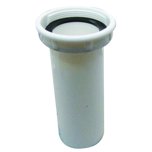 Sink Strainer Tailpiece, 1-1/2 in, 6 in L, Plastic, White