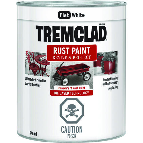 TREMCLAD Rust Paint, Flat, White, 946 mL, Can