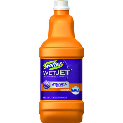 SWIFFER 90870 WetJet 77812 Multi-Surface Cleaner Solution Refill, 1.25 L Bottle, Liquid, Sweet Citrus, Zest, Clear