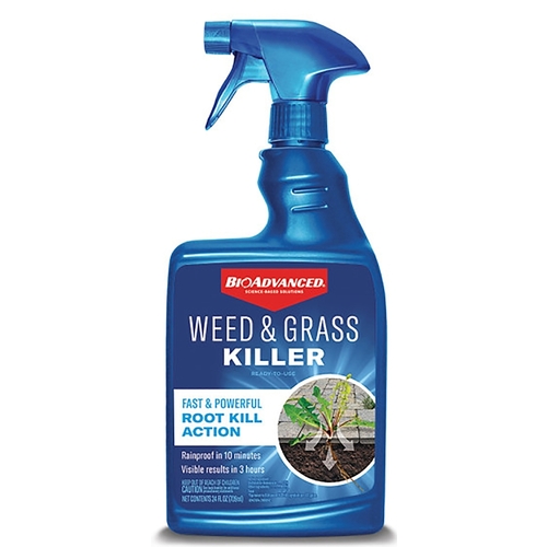 BioAdvanced 704197A RTU Weed and Grass Killer, Liquid, Light Blue, 24 oz Bottle