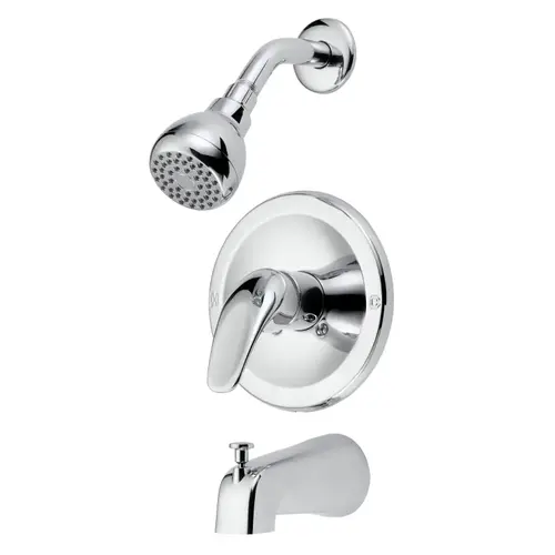 Tub/Shower, Fixed Mount Showerhead, 1.75 gpm Showerhead, 1 Spray Settings, 1-Handle Chrome