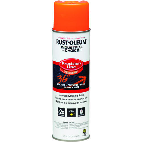 INDUSTRIAL CHOICE 201516 Marking Paint, Gloss, APWA Orange, 17 oz, Aerosol Can