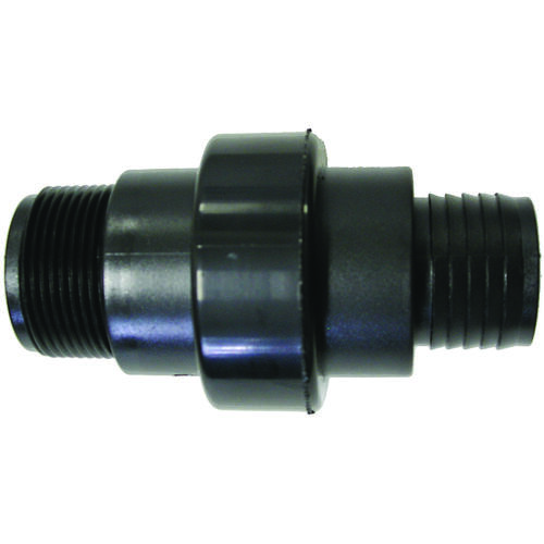Check Valve, 1-1/2 x 1-1/4 in, MPT x Barb, ABS Body