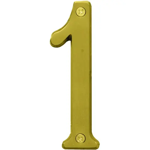 Prestige Series House Number, Character: 1, 4 in H Character, Brass Character, Brass - pack of 24