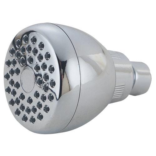 Shower Head, 1.75 gpm, 1/2-14 NPT Connection, Threaded, 1-Spray Function, Plastic, Chrome