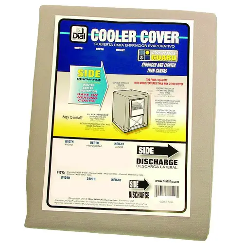 DIAL 8761 Evaporative Cooler Cover, 37 in W, 37 in D, 45 in H, Polyester