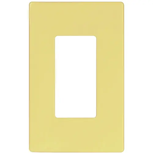 PJS Wallplate, 4-7/8 in L, 3-1/8 in W, 1 -Gang, Polycarbonate, Ivory, High-Gloss