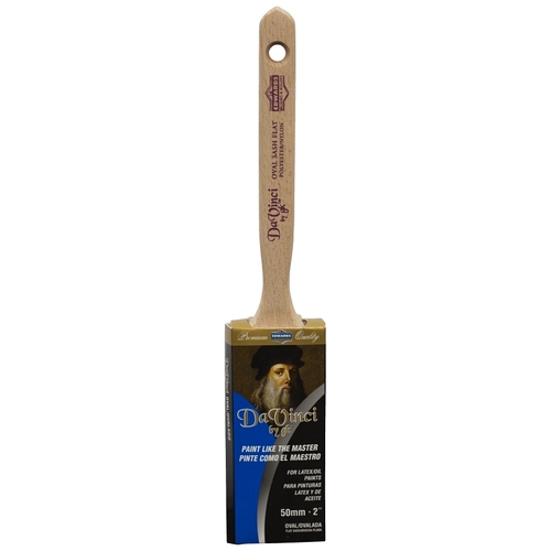 Paint Brush, Flat Sash Brush, 2 in L Bristle