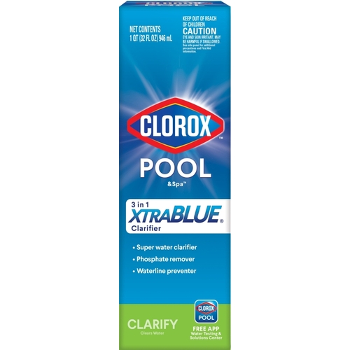 CLOROX 51132CLX 51032CLX Water Clarifier, 32 oz, Liquid, Faintly Acidic, Clear