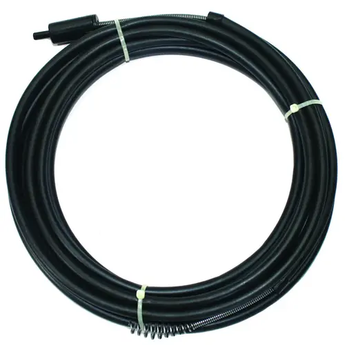 Power Drain Snake, 1/4 in Dia Cable, 25 ft L Cable Black