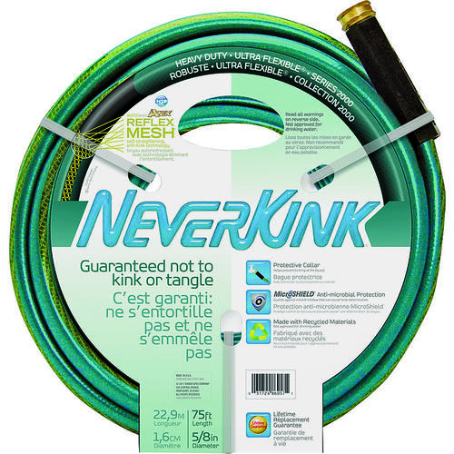 Neverkink 8617-75/8615 8615-75 Heavy-Duty Garden Hose, 75 ft L, Green
