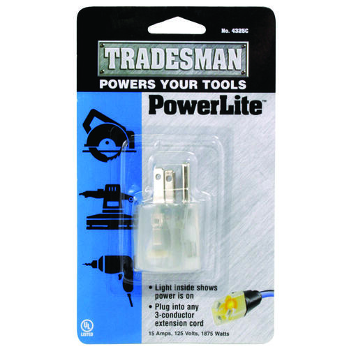 Tradesman Outlet Adapter, 15 A, 125 V, 1 -Outlet, Clear - pack of 6