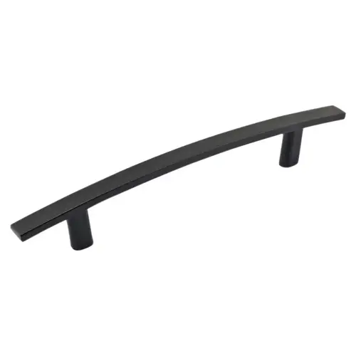 Cabinet Pull, 6-7/32 in L Handle, 7/16 in H Handle, 1-5/32 in Projection, Metal, Matte Black