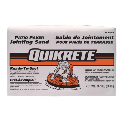 Quikrete 115036 Patio Paver Sand, Granular Solid, Brown/Gray, 75 to 100 sq-ft Coverage Area, 36 kg Bag