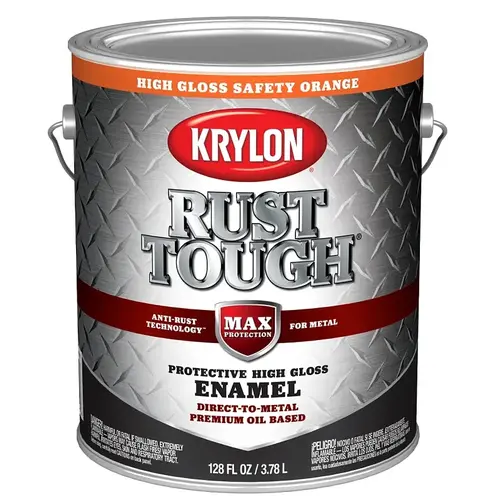 Rust Tough Enamel, Gloss, Safety Orange, 1 gal - pack of 4