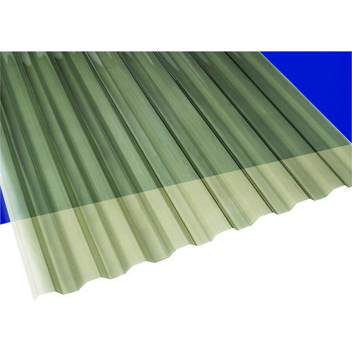 Corrugated Panel, 12 ft L, 26 in W, Greca 76 Profile, 0.032 in Thick Material, Polycarbonate, Gray - pack of 10