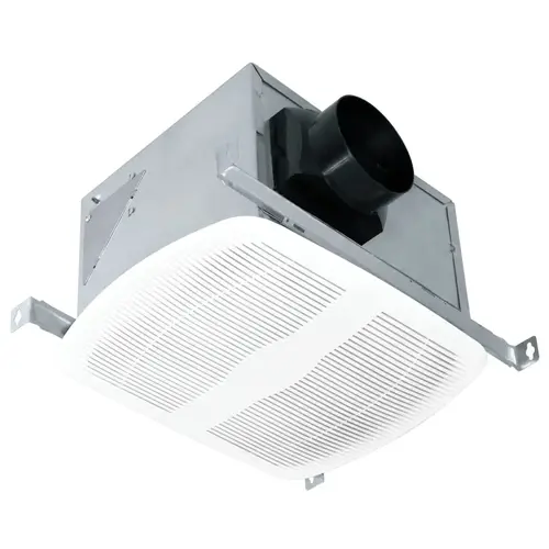 Bathroom Exhaust Fan, 10-7/8 in L, 9-3/8 in W, 0.31 A, 120 V, 80 cfm Air, Steel, White