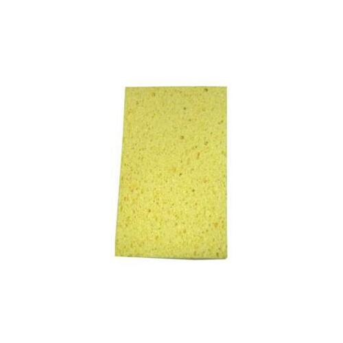 Cellulose Sponge, 8 in L, 5 in W, 2-1/2 in Thick, Cotton Fiber/Wood, Yellow