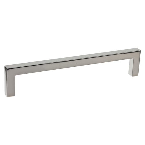 Cabinet Pull, 6-11/16 in L Handle, 1-3/8 in Projection, Metal, Polished Nickel Gray