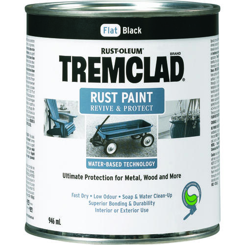 TREMCLAD Rust Paint, Flat, Black, 946 mL, Can