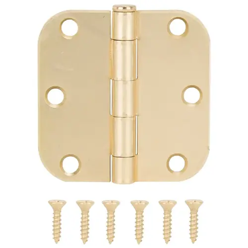 Door Hinge, Steel, Satin Bronze, Loose Pin, 180 deg Range of Motion, Screw Mounting