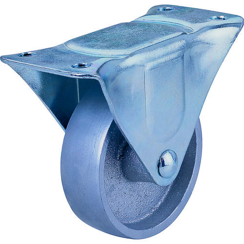 Rigid Caster, 2 in Dia Wheel, 7/8 in W Wheel, Steel Wheel, Gray, 120 lb, Steel Housing Material