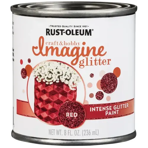 Imagine Craft & Hobby Intense Paint, Glitter Red, 8 oz, Can