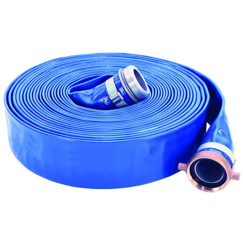 Abbott Rubber 1147-3000-50 COLORmaxx Series Pump Discharge Hose Assembly, 3 in ID, 50 ft L, Male x Female, PVC
