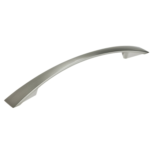 Cabinet Pull, 6-27/32 in L Handle, 5/8 in H Handle, 7/8 in Projection, Metal, Brushed Nickel