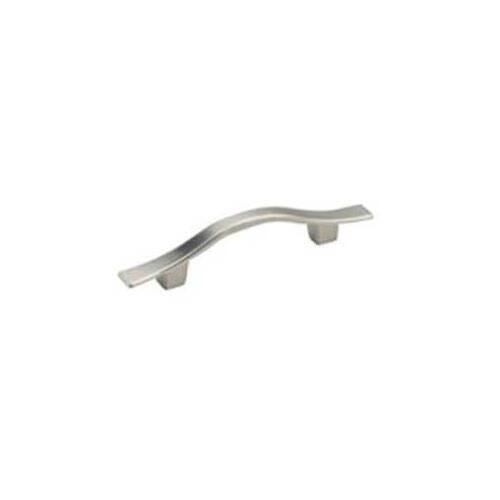 Cabinet Pull, 4-23/32 in L Handle, 15/32 in H Handle, 15/16 in Projection, Metal, Brushed Nickel