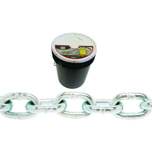 Baron PC3014P Proof Coil Chain, 1/4 in, 141 ft L, 30 Grade, Steel, Zinc