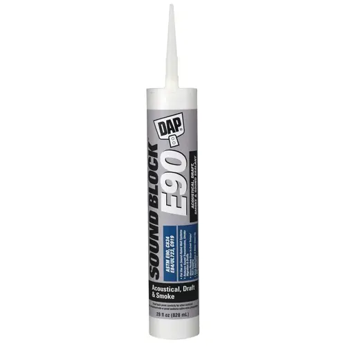 SOUND BLOCK Professional-Grade Acoustical/Draft/Smoke/Sound Sealant, White, 40 to 120 deg F, 28 fl-oz - pack of 12