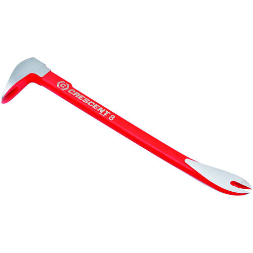 CODE RED Series Pry Bar, 8 in L, Ground Tip, Steel, Red, 3-1/4 in W