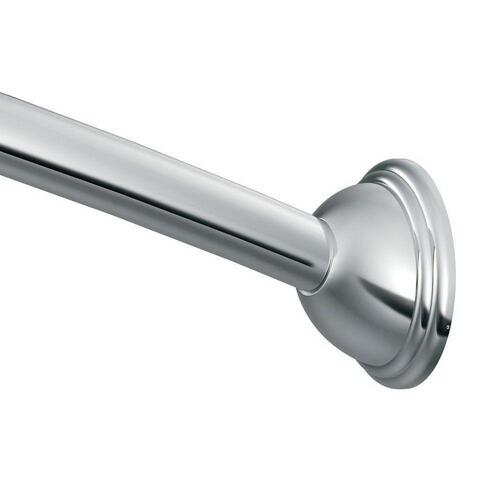 Moen DN2160CH Shower Rod, 54 to 72 in L Adjustable, 1 in Dia Rod, Stainless Steel, Chrome
