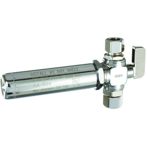 Dahl Brothers 511-41-31-14WHA Hammer Arrester Valve, 3/8 x 3/8 in Connection, Female Compression x Compression x WHA Chrome