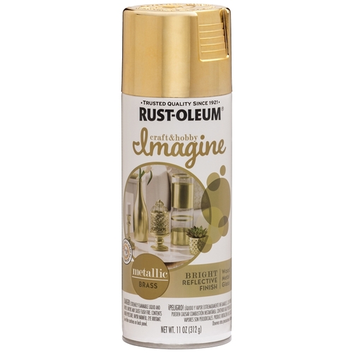 Rust-Oleum 353723 Imagine Craft & Hobby Spray Paint, Metallic, Brass, 11 oz, Aerosol Can