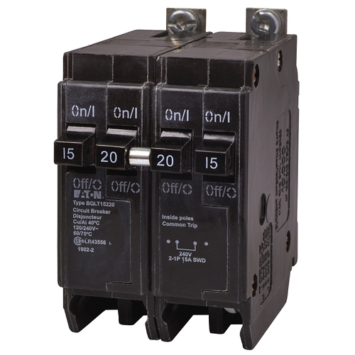 Replacement Classic Circuit Breaker, Quad Type BQL, 15 to 20 A, 4 -Pole, 120/240 VAC